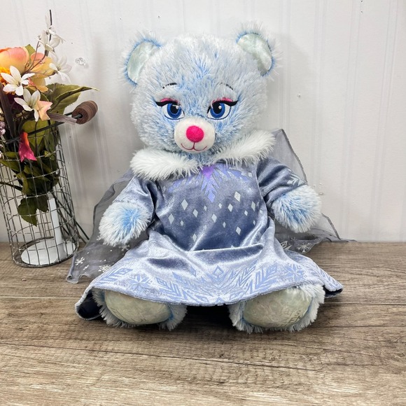 Build-A-Bear Other - Build A Bear Princess Sparkle Blue Bear‎ Plush Disney Frozen Elsa Dress